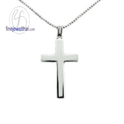 จี้ทองคำขาว  จี้ไม้กางเขน- P1090WG